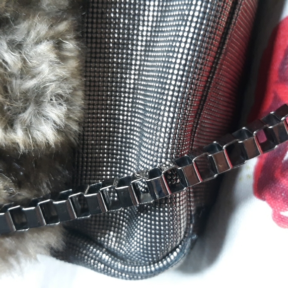 Sondra Roberts Bronze & Fur Evening Bag